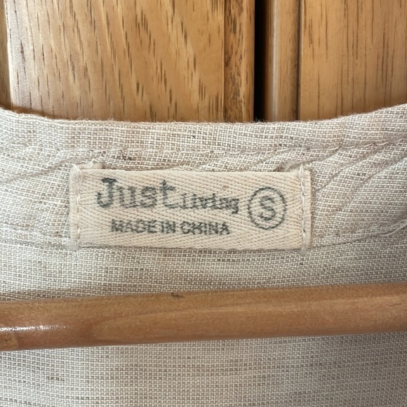 Just Living Linen Cap Sleeve Midi Dress Cream size small - Picture 2 of 5